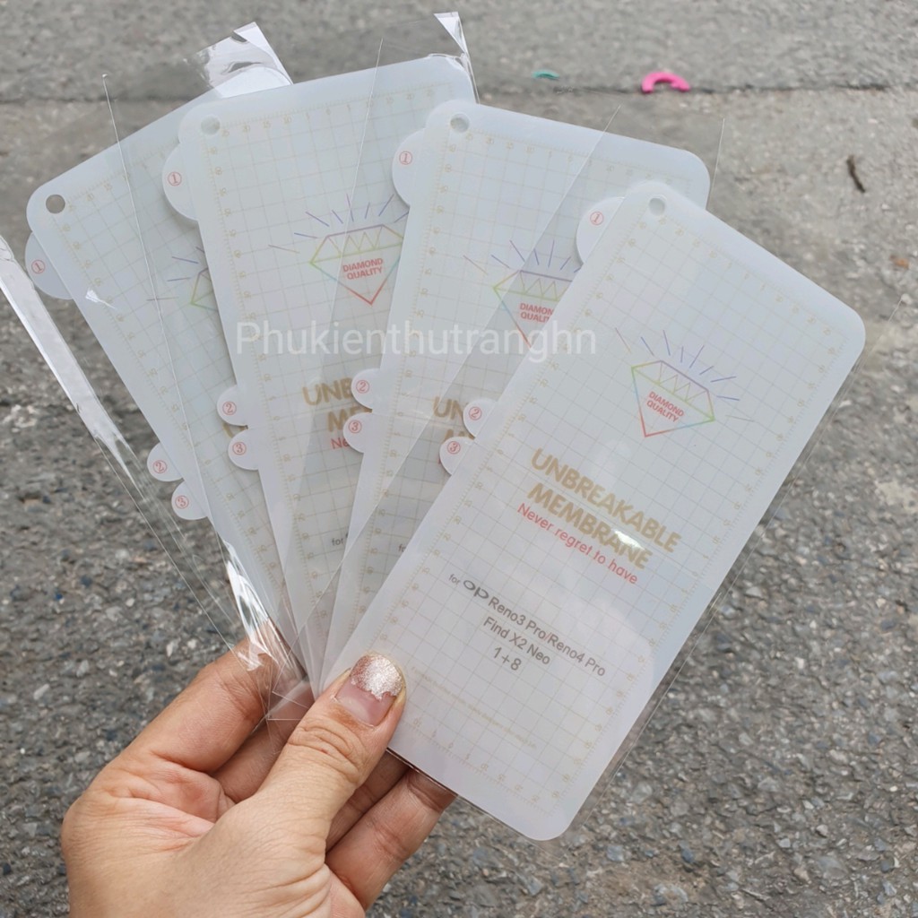 RENO 4 PRO - Combo dán PPF mặt trước trong suốt, tự phục hồi vết xước  + dán bảo vệ camera cho OPPO RENO 4 PRO