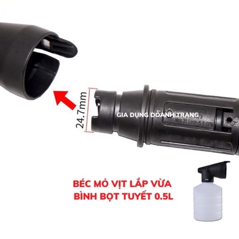 (Hàng chuẩn) Súng rửa xe áp lực cao ren ngoài 22mm và 14mm kèm cần nối dài 36cm (tổng chiều dài súng và cần 58cm)