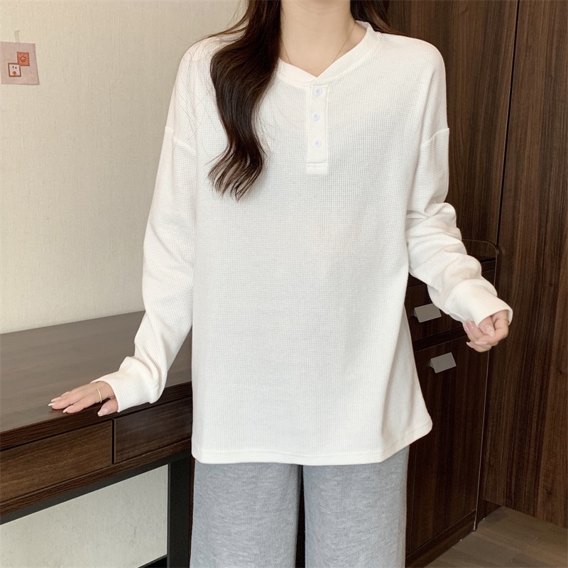 Áo SUXI tay dài dáng rộng đơn giản thời trang cho nữ