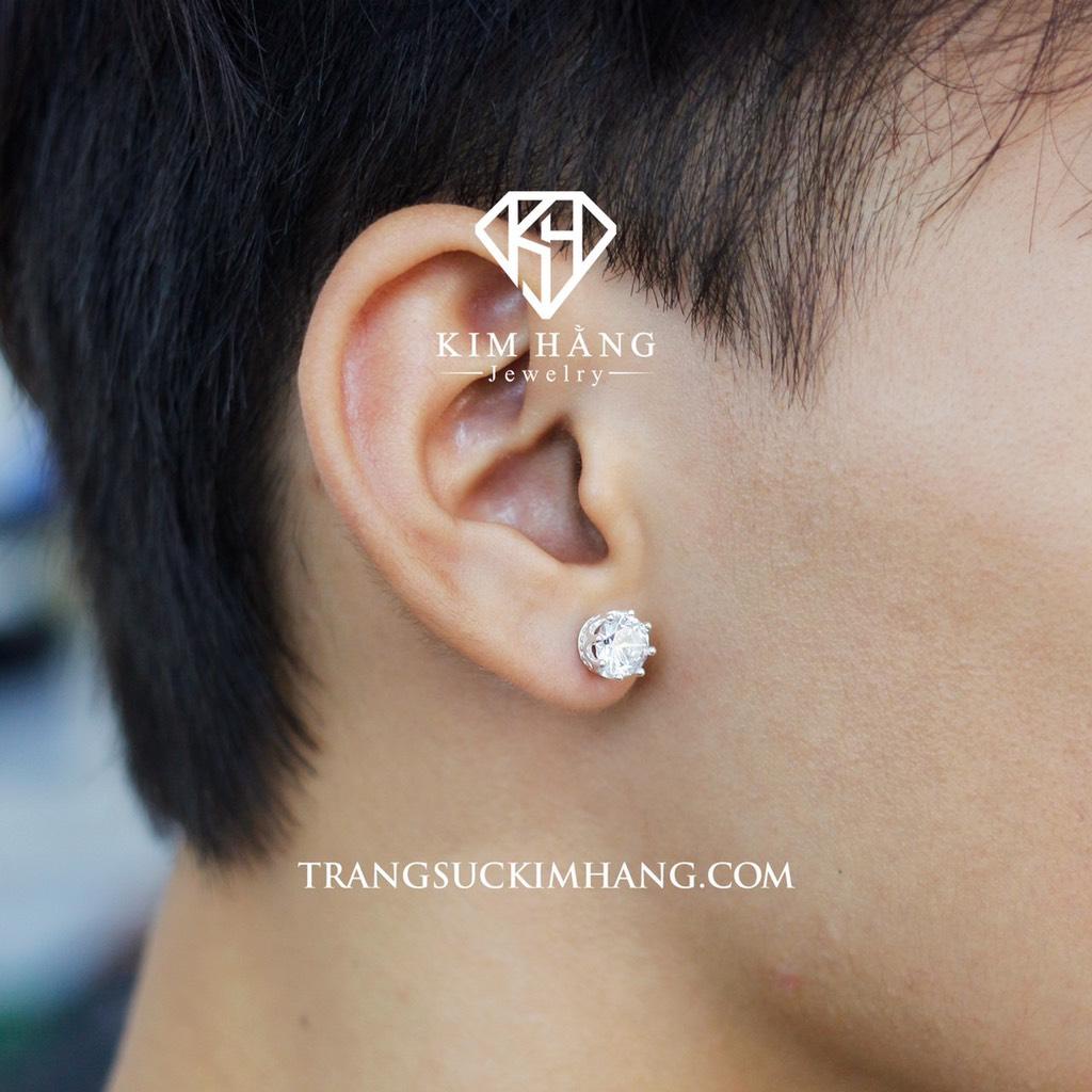 Khuyên Tai BẠC Vương Niệm Thiết Kế Cao Cấp - Chốt Đẩy