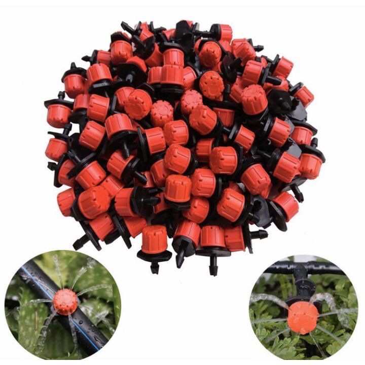 Bộ 20-50-100 Béc Tưới Nhỏ Giọt 8 Tia Điều Chỉnh Được Lưu Lượng
