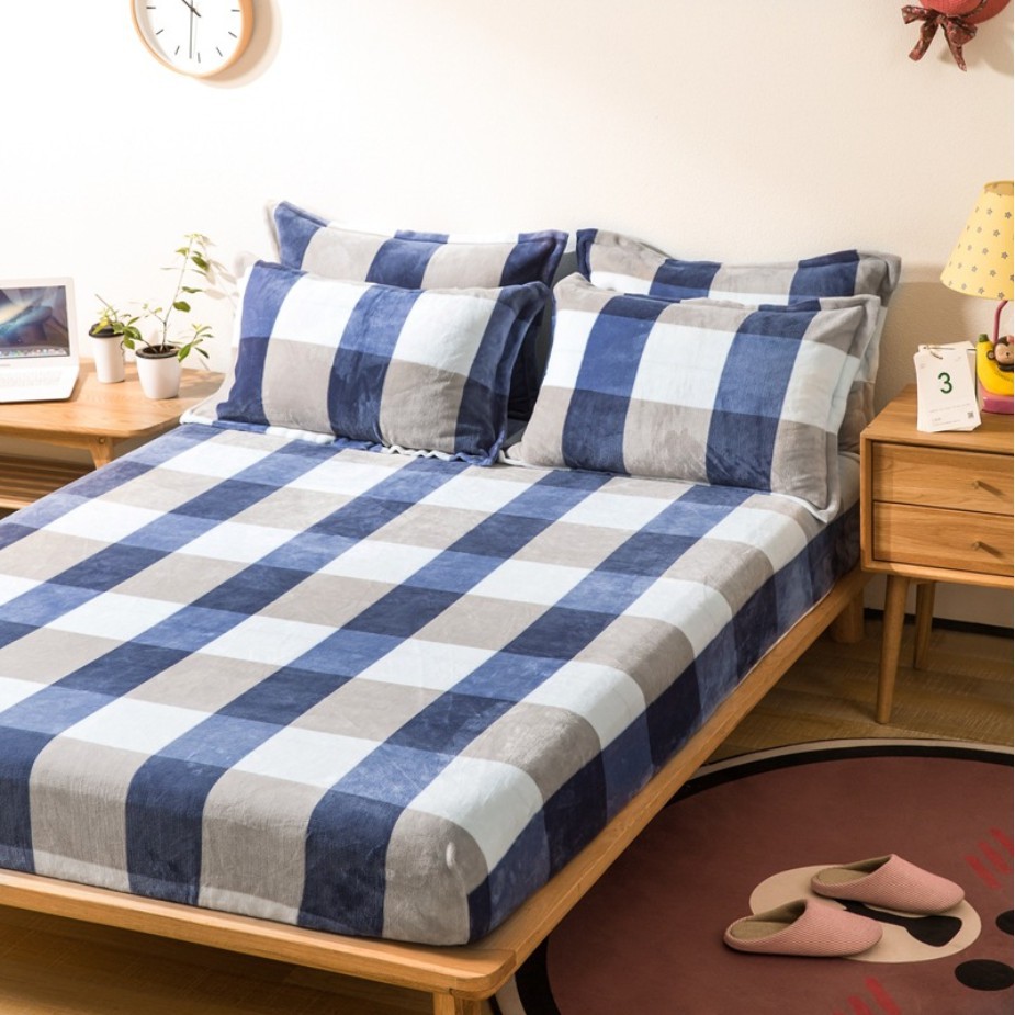 Set 4 Món Chăn Hè Trần Bông Mẫu CARO 4 MÀU Sang Trọng - shop_hoahn
