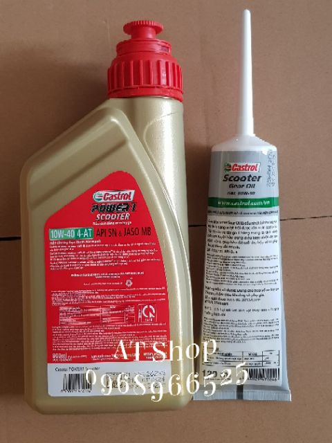 Combo dầu láp và dầu máy xe ga chính hãng Castrol