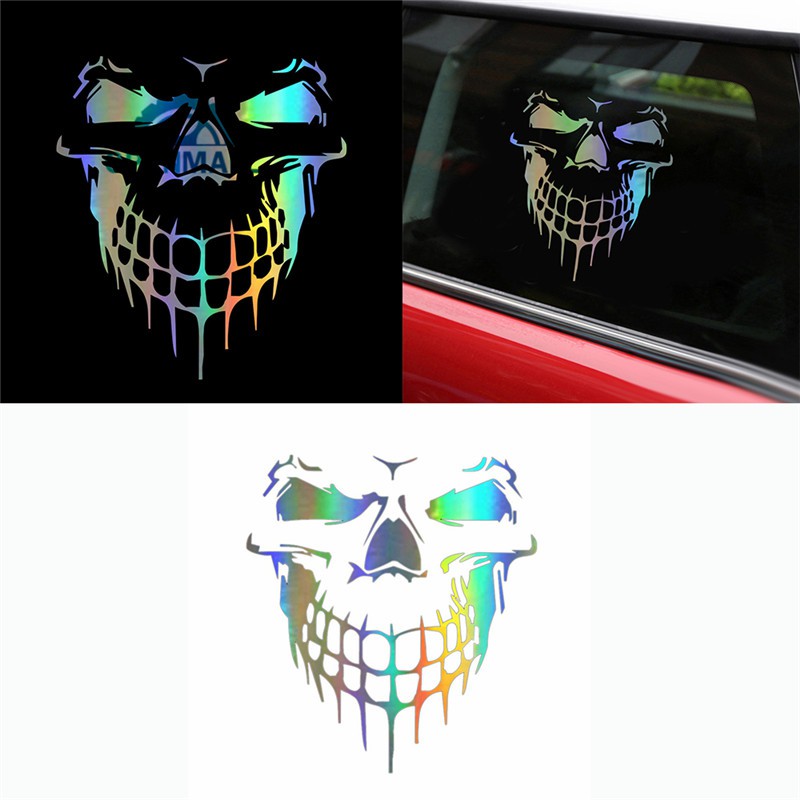 Hình dán cửa sổ xe hơi hình đầu lâu chất liệu vinyl