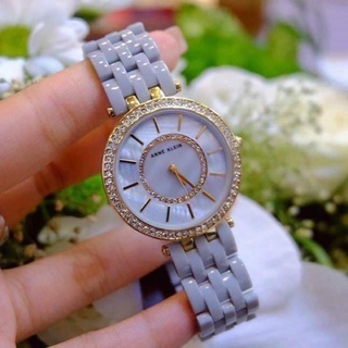 Đồng hồ Nữ Anne Klein Ceramic xanh case 34mm sang trọng