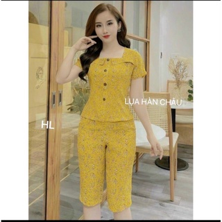 Bộ Lụa Hàn Châu Cao Cấp - Chất lụa Hàn Châu Mềm Đẹp