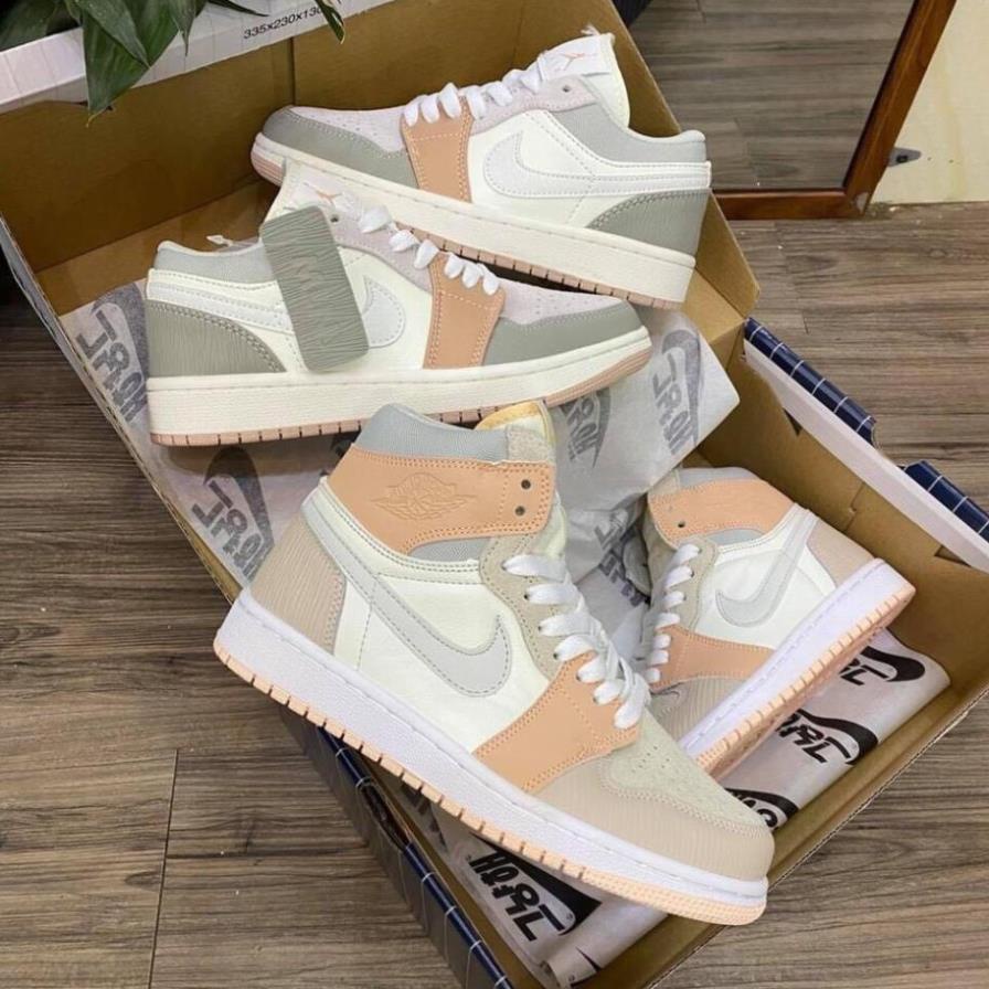 Giày thể thao Jordan cổ cao cổ thấp xanh loang nước biển, giày sneaker JD1 Tie Dye cao cổ thấp cổ nam nữ