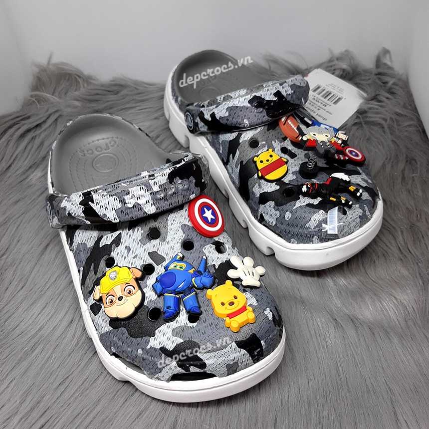 Bảng màu 1: Dép crocs duet sport vẩy sơn nam nữ, dép cross camo, dép crocs đế loang tặng kèm jibbitz - Crocshouse