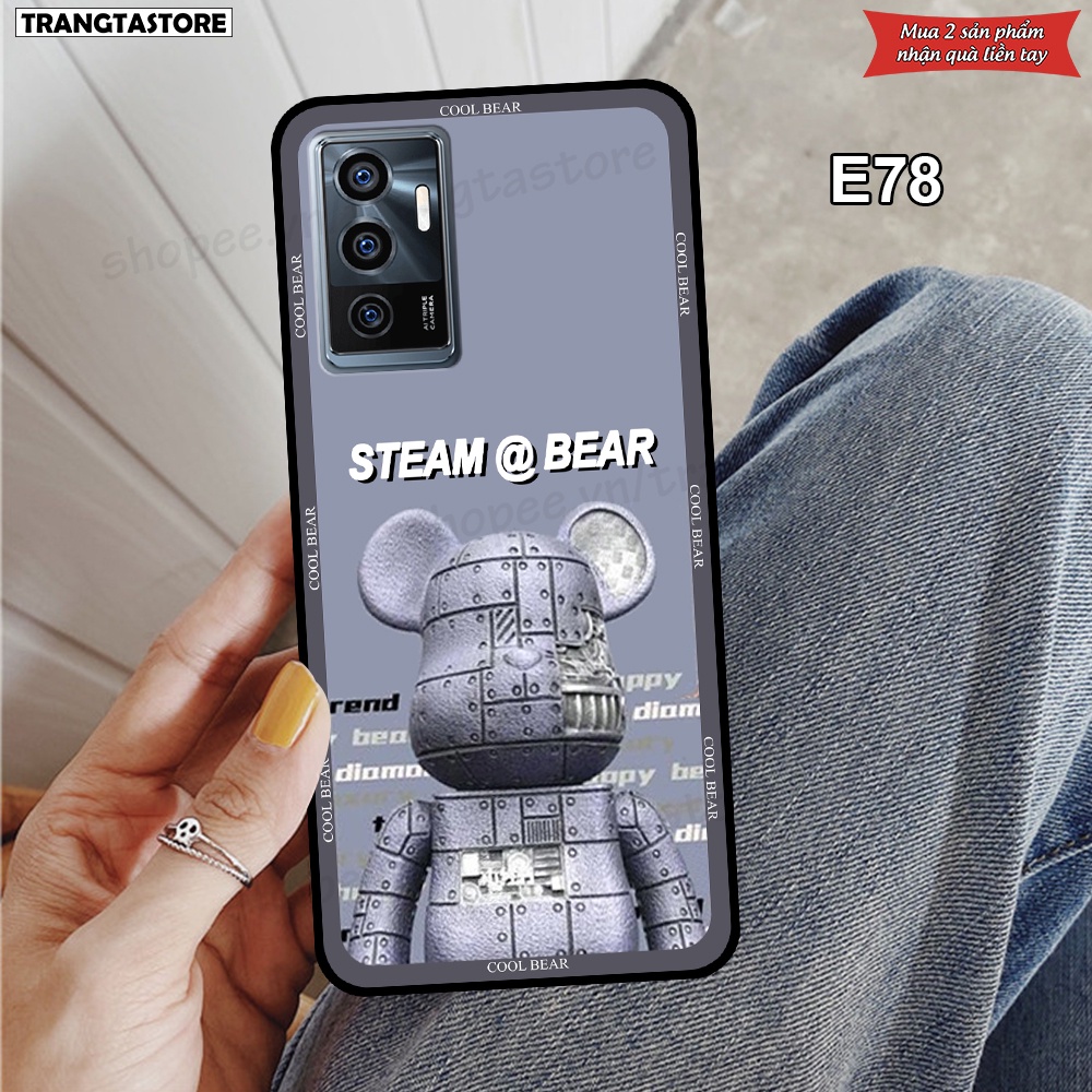 Ốp Vivo V23E in hình gấu Bearbrick,Metal Style,Doremon siêu dễ thương chất lượng
