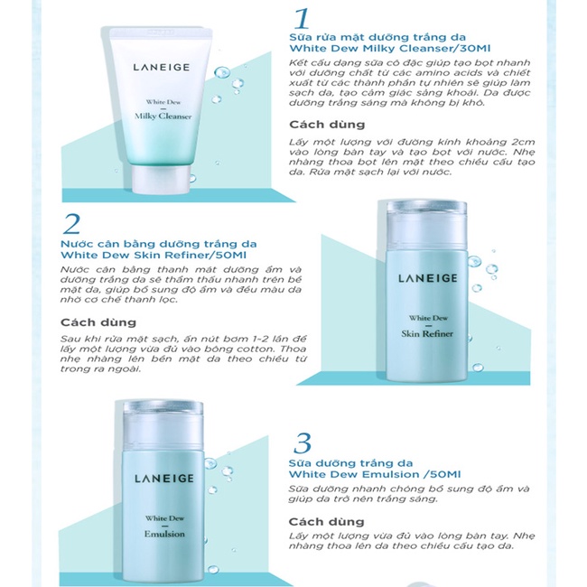 Nước Hoa Hồng Dưỡng Trắng Da Cao Cấp Laneige White Dew Skin Refiner 25ml