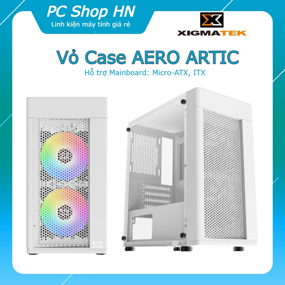 Vỏ máy tính XIGMATEK AERO ARTIC 2F (EN46614) - M-ATX, 1 SIDE TEMPERED GLASS, 2 FAN X20F