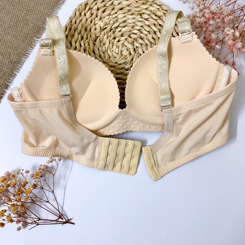 Áo lót nữ su đúc không gọng định hình đệm dày 2cm nâng đẩy ngực chống trượt chống sa trễ (V-08A)