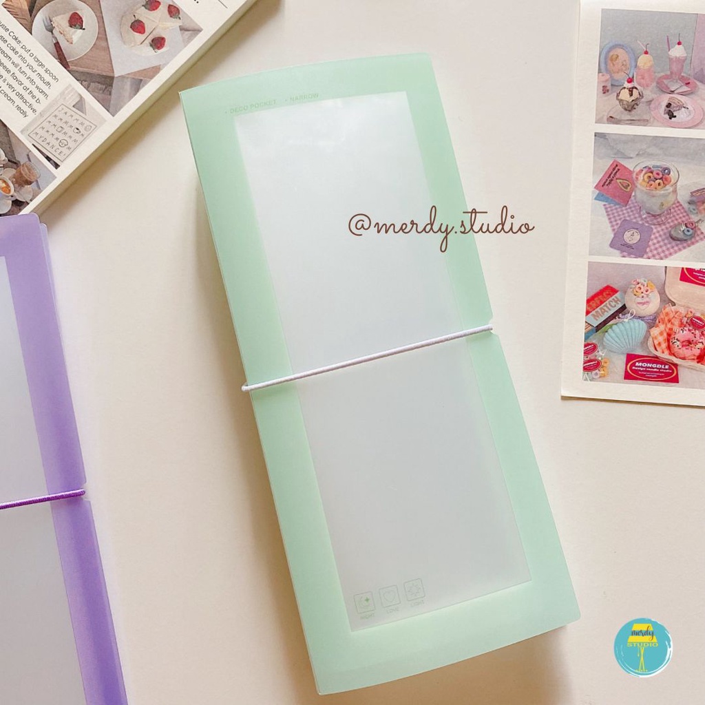 Sổ đựng sticker dáng dài 30 ngăn lưu trữ màu pastel xinh xắn