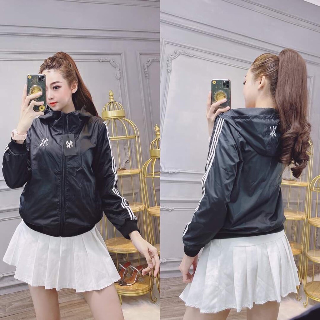[Mã FAMAYWA giảm 10K đơn 50K] Áo khoác nữ Áo khoác nữ gió dù 2 lớp chống nắng phối viền sọc cổ cao ngộ nghĩnh-dễ thương | BigBuy360 - bigbuy360.vn
