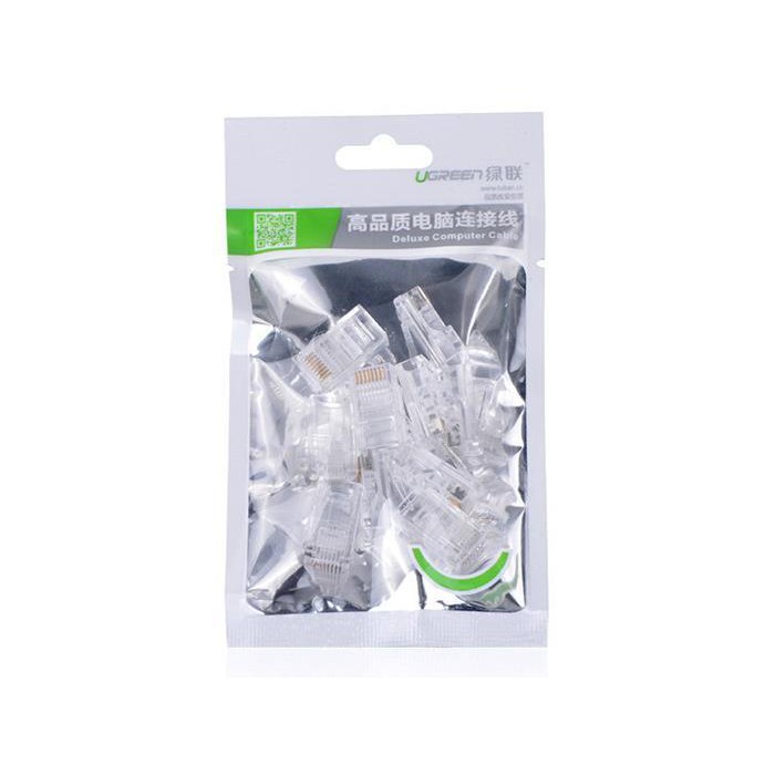 Đầu Bấm Mạng Cho Dây Cate 5 10 Đầu/Túi Ugreen 20331 Chính Hãng