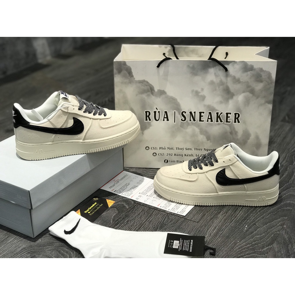 Siêu Phẩm Giày Thể Thảo Sneaker AF1 Kem Đen Kem Móc Đen SIêu Xinh Cao Cấp Ảnh Thật + freeship + Tặng Tất