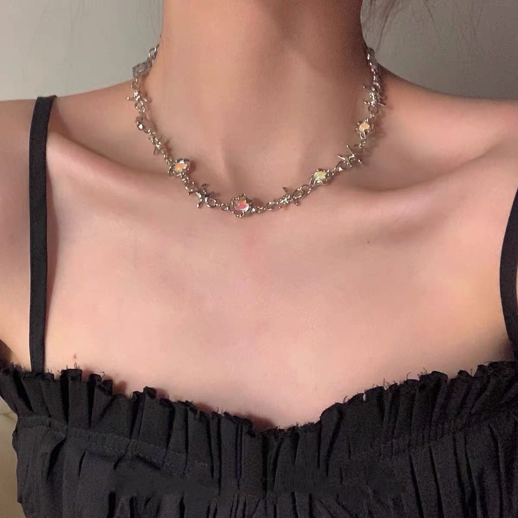 Vòng cổ Mặt Đá Mặt Trăng Hợp Kim Thời Trang Cho Nữ