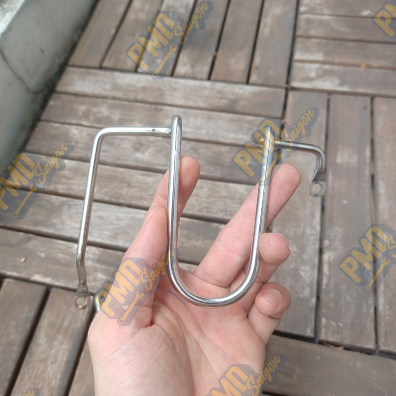 Baga inox bảo vệ lốc máy cub đời cũ đèn tròn và đèn vuông.