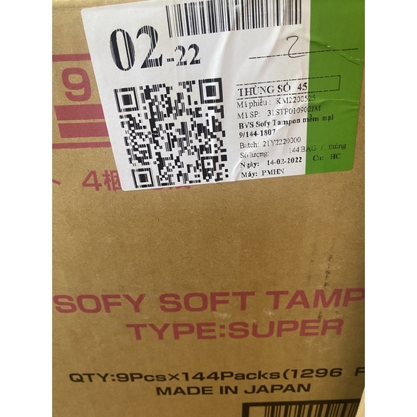 Bộ 10 Hộp Băng vệ sinh siêu thấm Sofy Soft Tampon Super hộp 9 miếng - Hàng nhập khẩu chính hãng