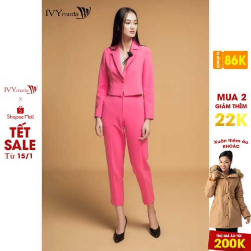[NHẬP WABRTL5 GIẢM 10% TỐI ĐA 50K ĐH 250K ]Áo Vest Nữ dáng ngắn IVY moda MS 67M2520