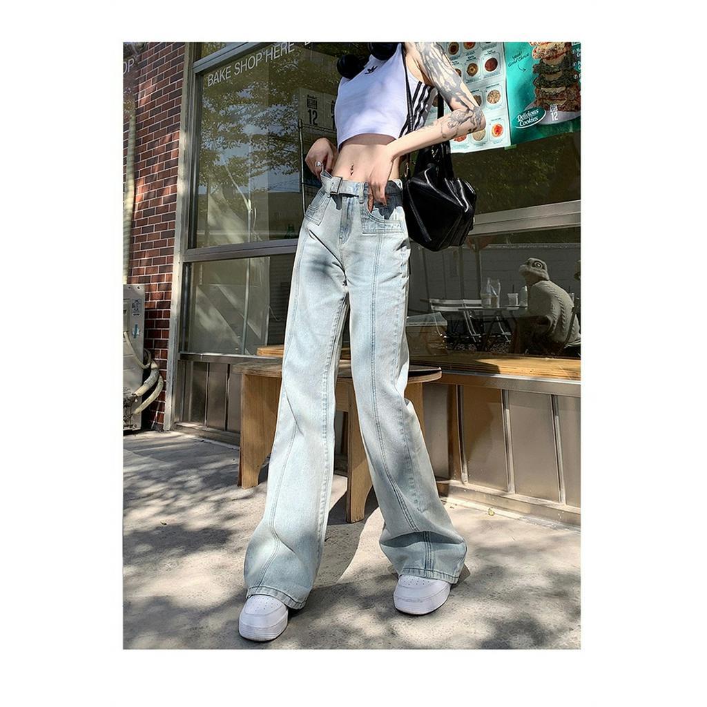 qkoole Quần Jean Dài Lưng Cao Dáng Ôm Màu Sắc Tươi Sáng Phong Cách Cổ Điển Thời Trang Mùa Hè Cho Nữ