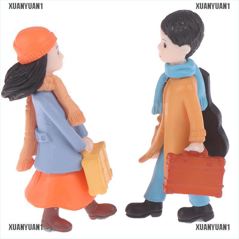 [XUANYUAN1] Tượng Cặp Đôi Mini Trang Trí Vườn Nhà Búp Bê DIY