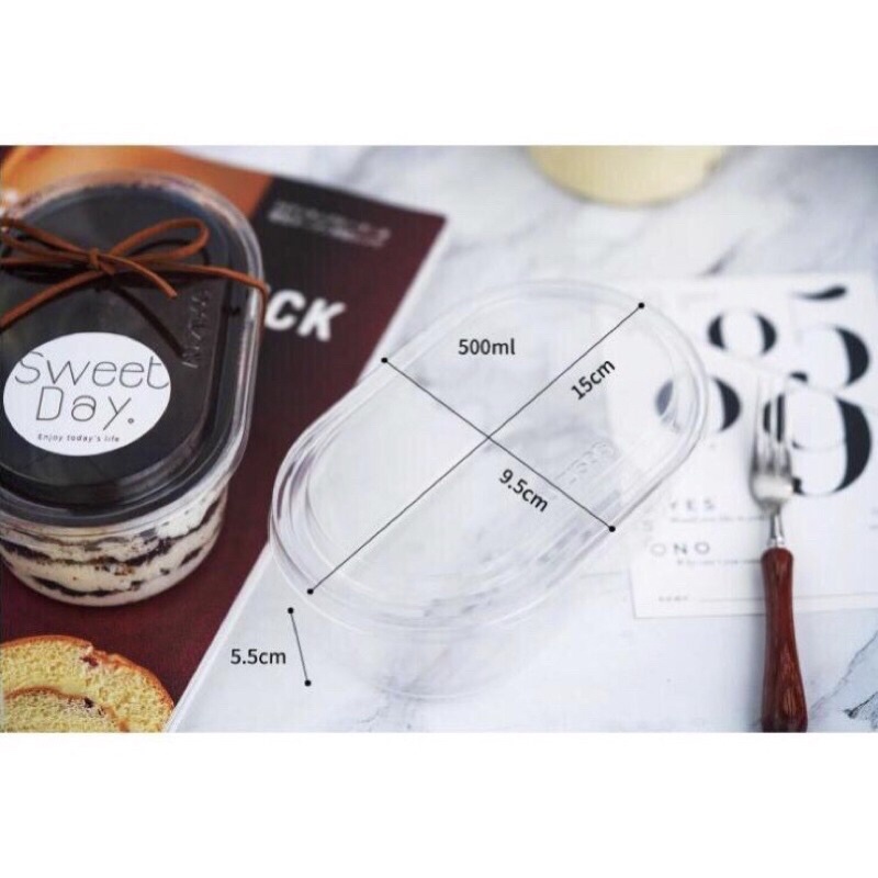 Set 10 hộp mousse vuông, tim, oval mini kèm nắp