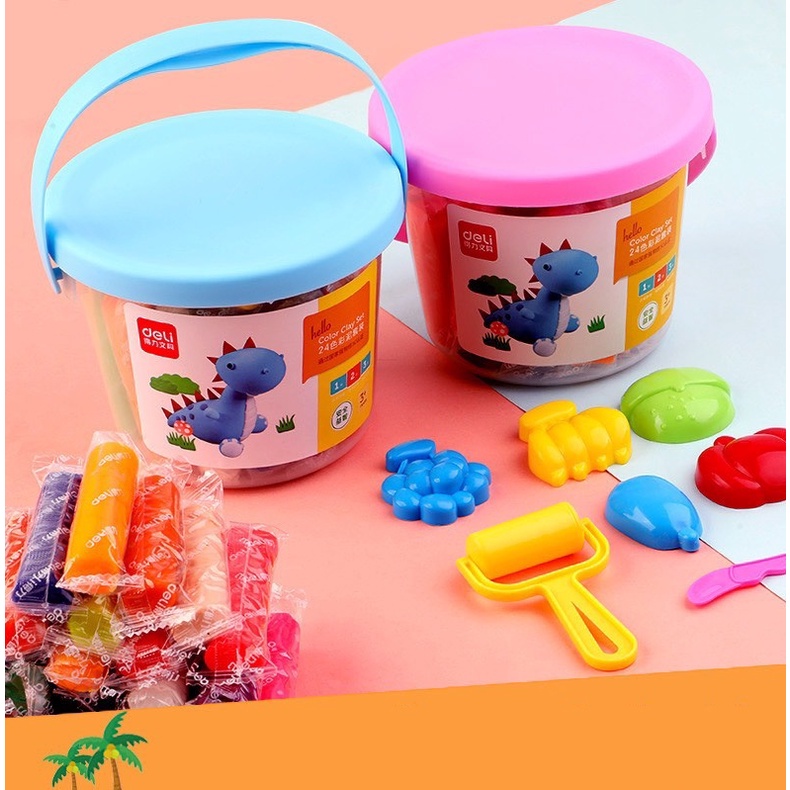 Đất nặn 24 màu Deli Chất liệu an toàn