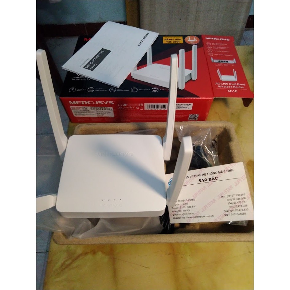 Router Wi-Fi Băng Tần Kép AC1200 Mercusys AC10