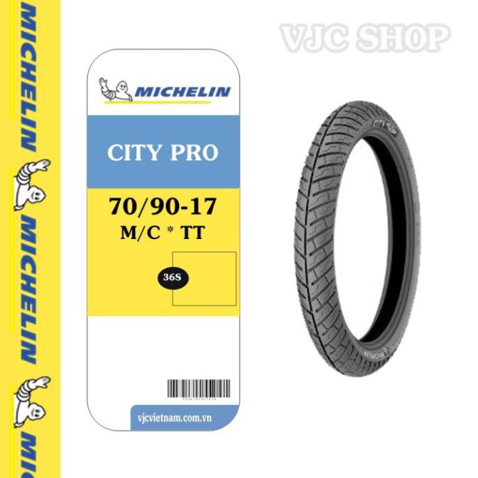 Lốp ( Vỏ ) xe Wave Michelin trước 60/90-17 (2.25-17) hoặc sau 70/90-17 (2.50-17) CITY PRO loại dùng săm