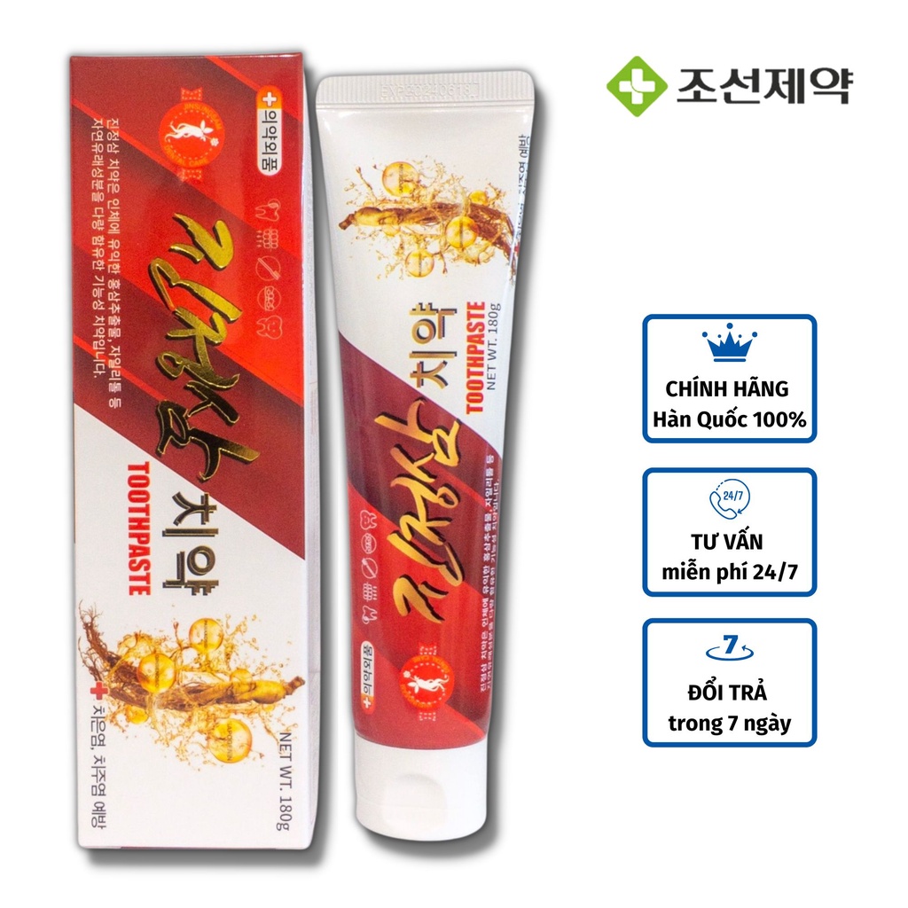 [🔥 SALE] Kem đánh răng Nhân Sâm Đỏ Jinjung Hàn Quốc 180g – LỖI VỎ GIẤY Kem đánh răng giúp làm trắng,