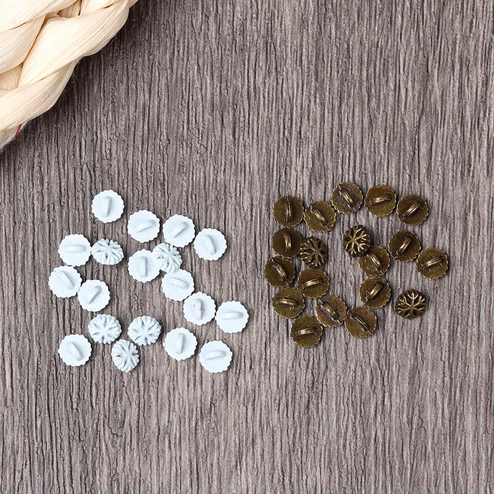 BEBETTERM Set 20 Nút Kim Loại 5mm Hình Bông Tuyết Trang Trí Thắt Lưng / Giày