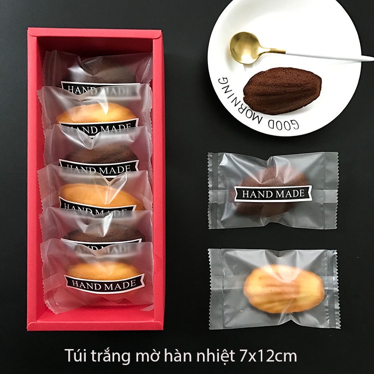Túi đựng bánh kẹo thanh rong biển hàn miệng đựng bánh kẹo trắng mờ, kích thước 7x12- bao bì bánh kẹo - VUA BAO BÌ