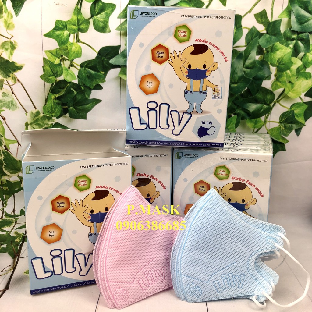 Khẩu trang y tế Lily cho bé 10 cái/ hộp - Khẩu trang cho bé Lily