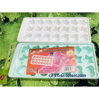 Khay đá trái tim, ngôi sao, hoa mai HPL36 - Khay đá viên cao cấp làm bằng nhựa HOFACO an toàn, tiện lợi