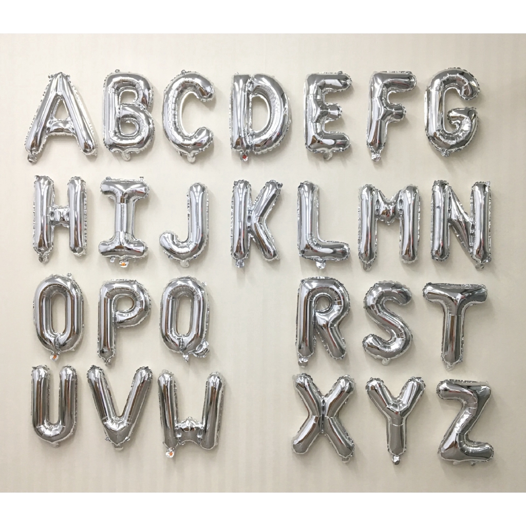 Bong bóng lá nhôm kí tự bảng chữ cái từ A-Z và số 0-9 16 inch màu vàng hồng/vàng kim/bạc tùy chọn