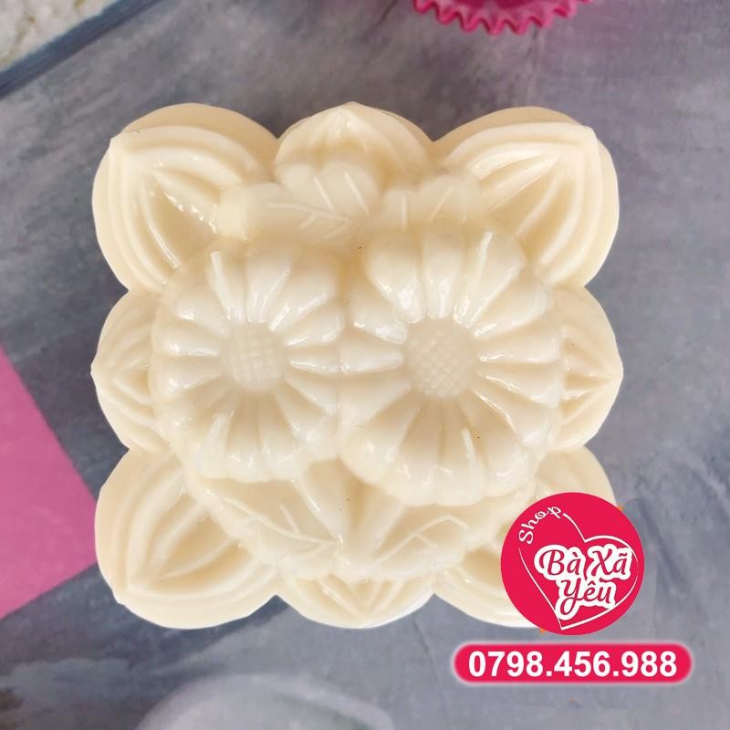 Combo 2 khuôn rau câu , trung thu hoa cúc 3D - BX1803