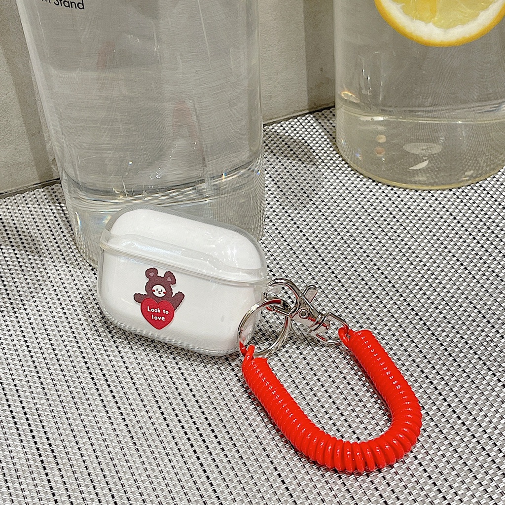 Vỏ Bảo Vệ Hộp Sạc Tai Nghe airpods 1 2 Pro 3rd Generation Pro 1/2 Trong Suốt Chống Sốc Họa Tiết Hoạt Hình Kèm Dây Đeo Kiểu Nhật Hàn