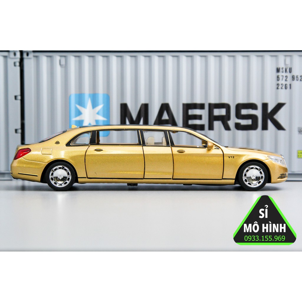 [ Sỉ Mô Hình ] Mô hình xe Limo Mercedes Maybach S650 Pullman 1:32 Vàng