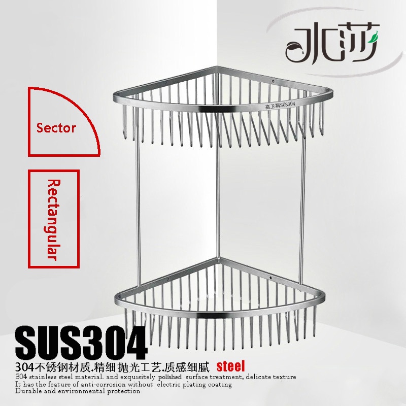 Giá Đựng Đồ Gắn Góc Tường Nhà Tắm Bằng Thép Không Gỉ 304