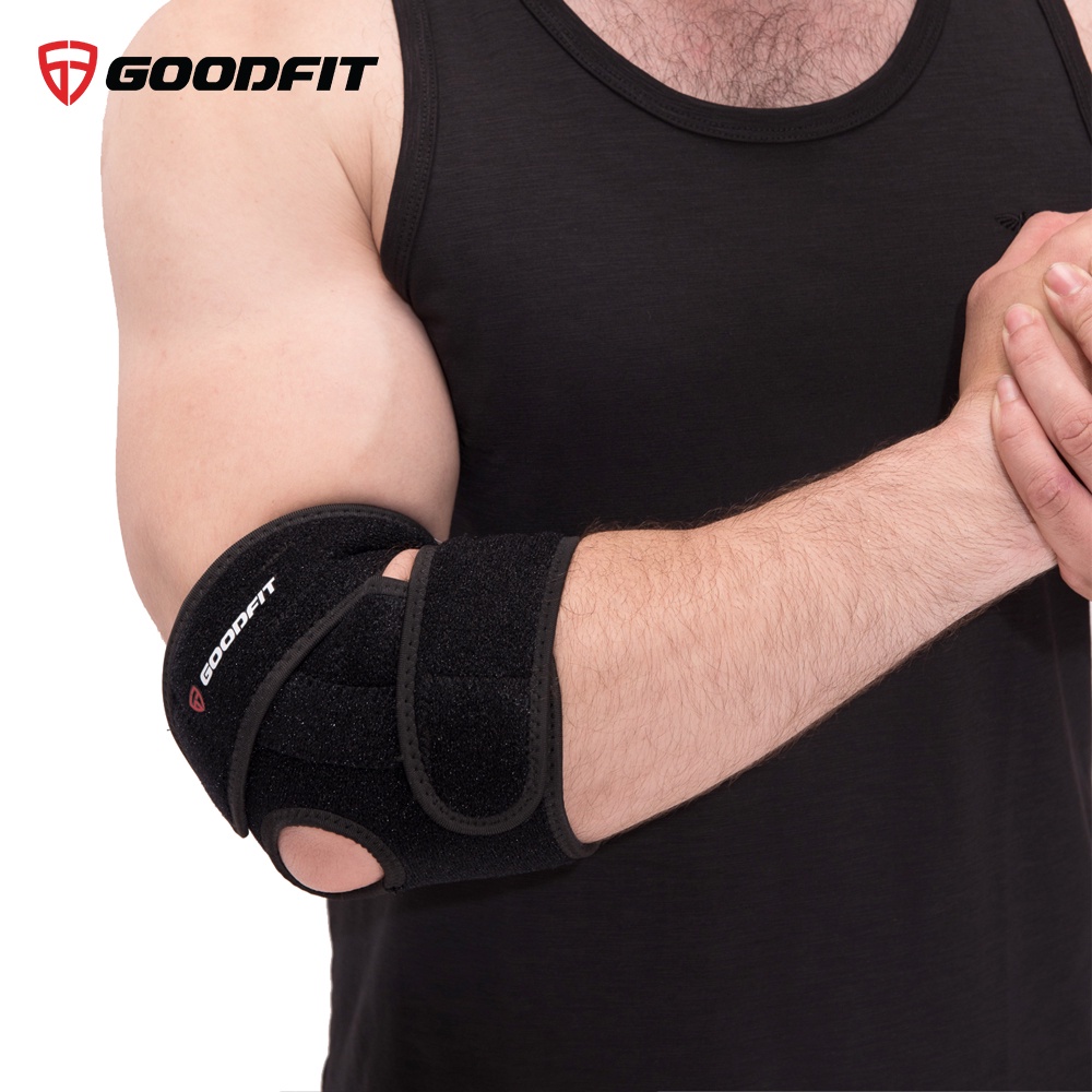 Băng khuỷu tay GoodFit GF401E dạng dán, thoáng khí thoát mồ hôi nhanh