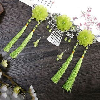 (Có Sẵn Bộ Xanh Dương) Bộ Trâm Cài Cổ Trang
