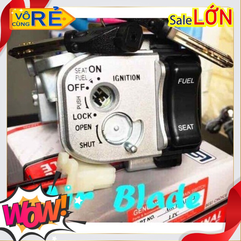 Bộ ổ khóa Air Blade 110cc 2007 - 2011 6 Cạnh (xe máy AirBlade Ab110 Honda điện điện)