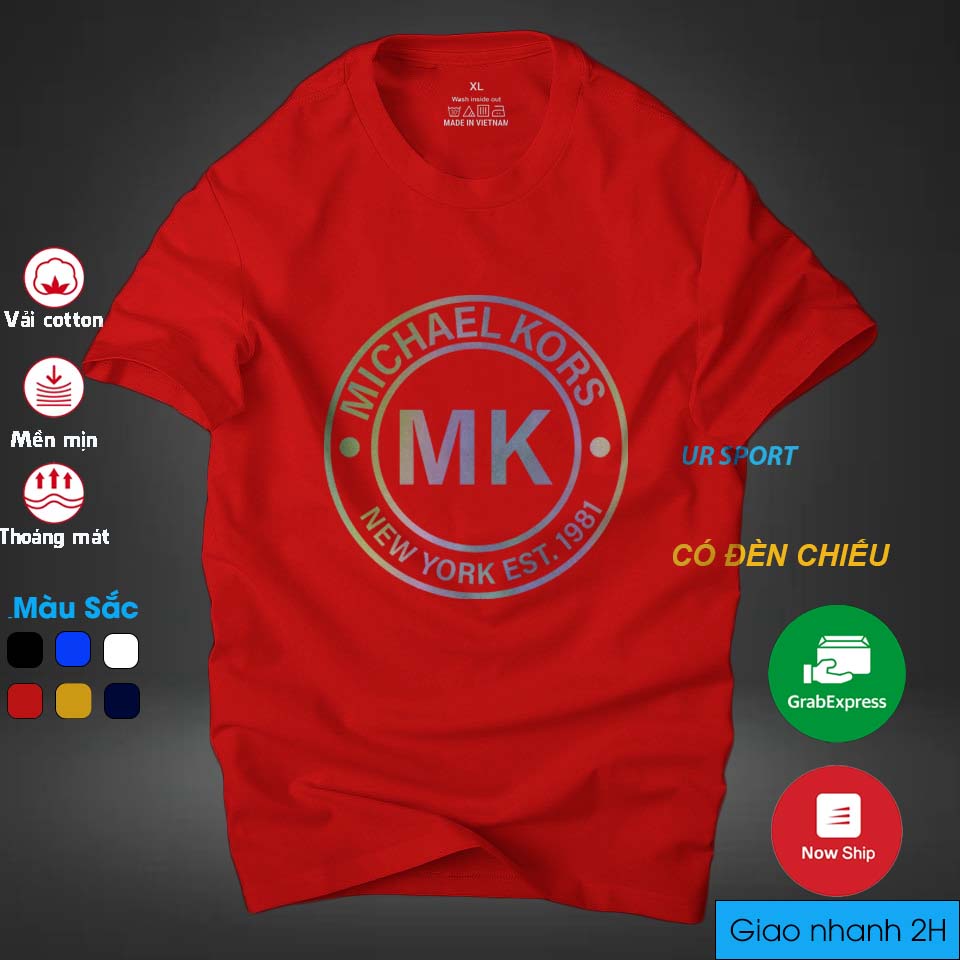 Áo thun nam cổ tròn MK phản quang 7 màu cá tính, chất vải cotton 4 chiều cao cấp thoáng mát