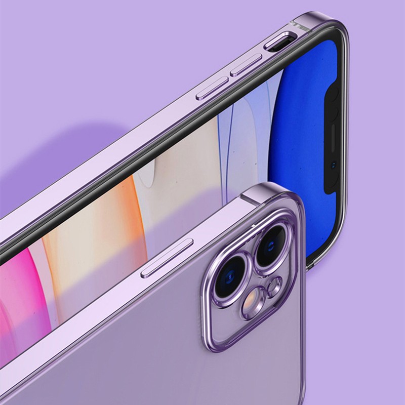 Ốp Điện Thoại TPU Dẻo Trong Suốt Mạ Màu Cho IPhone 11 Pro Max 12 Pro Max XS Max X 8 7 Plus 6 6s Plus soft Case
