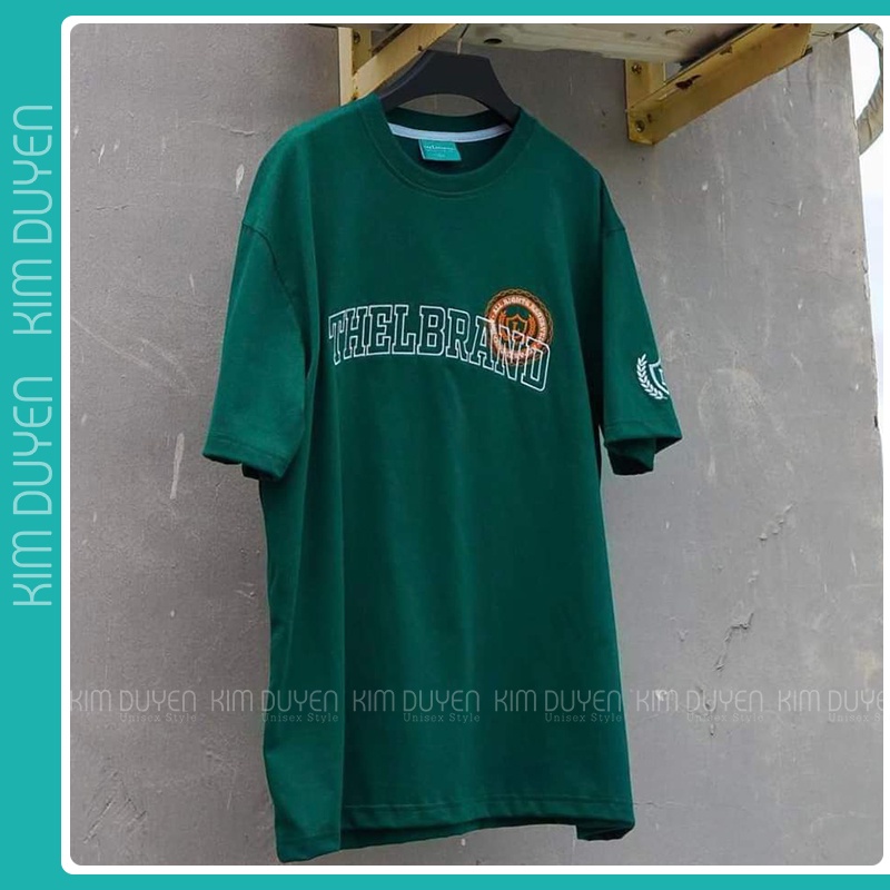 Áo Thun Xanh Rêu THELBRAND Áo Thun Tay Lỡ Form Rộng Unisex 38-65kg Nam Nữ Phong Cách Ullzang