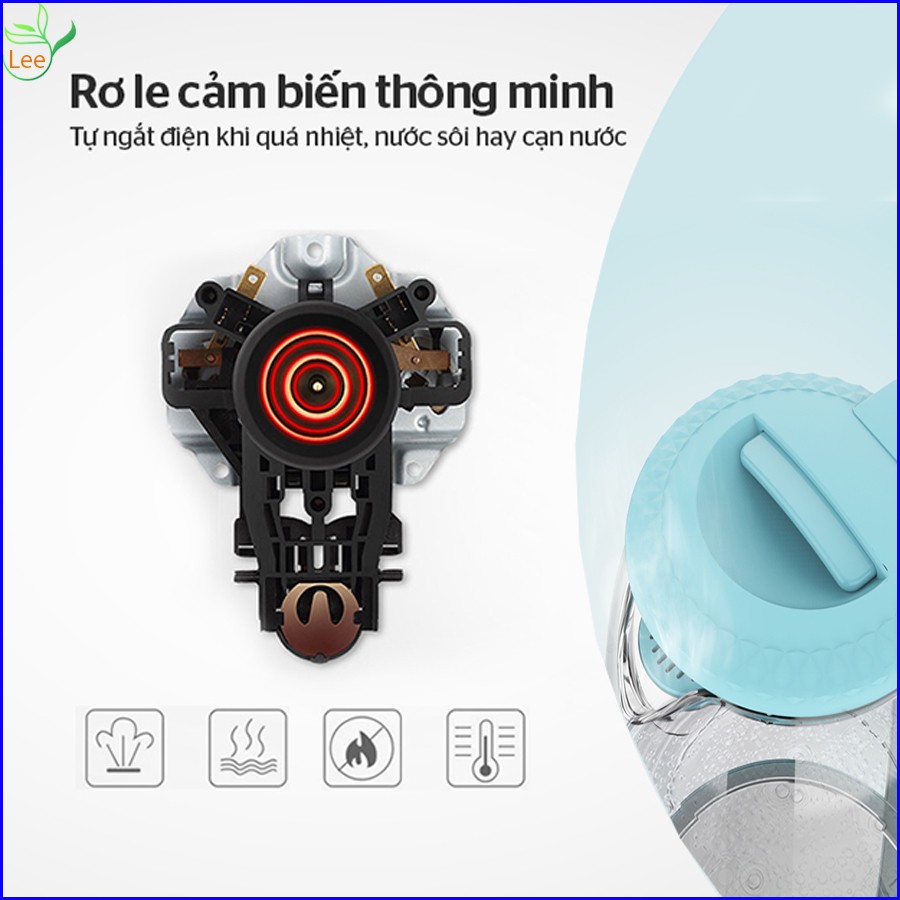 {CHÍNH HÃNG] Bình đun nước siêu tốc 4.0/ 1L8 thủy tinh trong suốt Sunhouse SHD1215