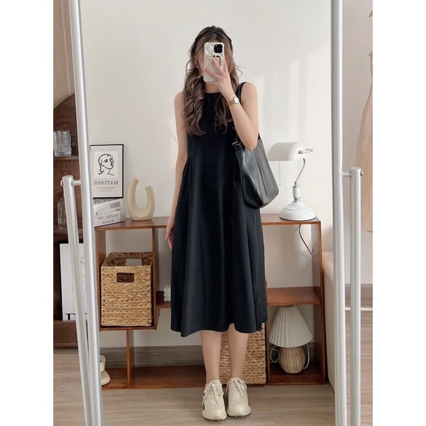 [Ảnh thật/Video] Đầm babydoll sát nách chocopie Hàn Quốc dáng dài Đầm đũi mềm Quảng Châu