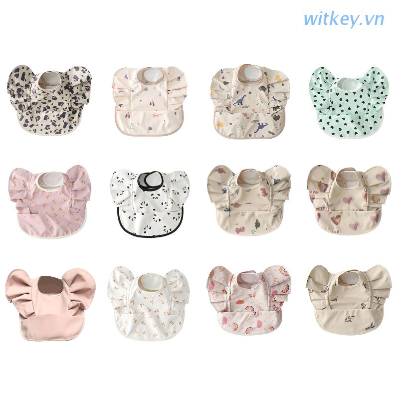 Yếm Ăn Không Tay Chống Thấm Nước Hình Đôi Cánh Cho Bé Sơ Sinh