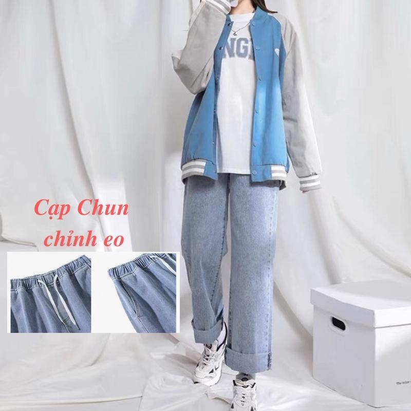 Quần Jean Nữ Ống Rộng GÀI EO Ulzzang Unisex GE-N01 ảnh thật shop tự chụp LOVE WEAR